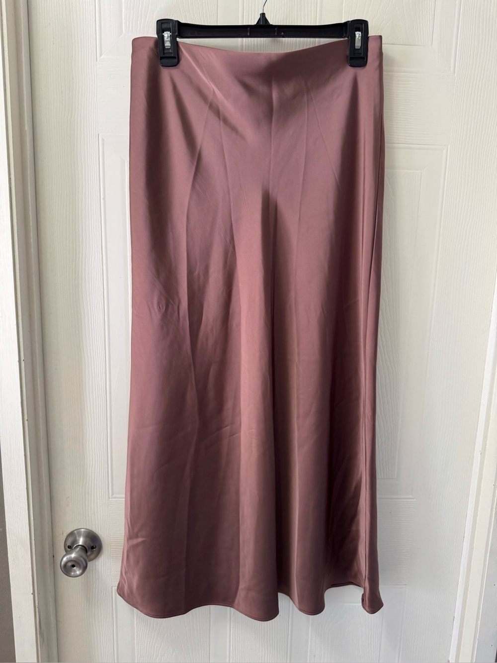 Zara Satin Maxi Skirt in Dusty Rose